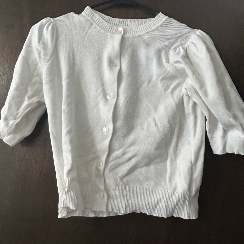 Classic White Kids Cardigan